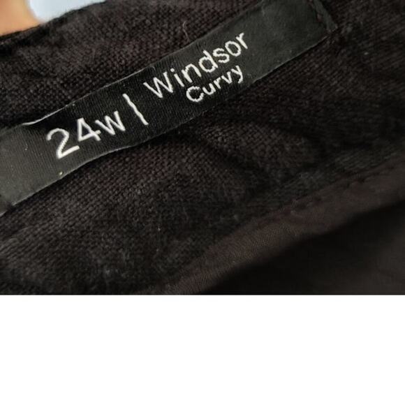 Talbots Black 100% Wide Leg Linen Pants Size 24W Windsor Curvy - Picture 3 of 7